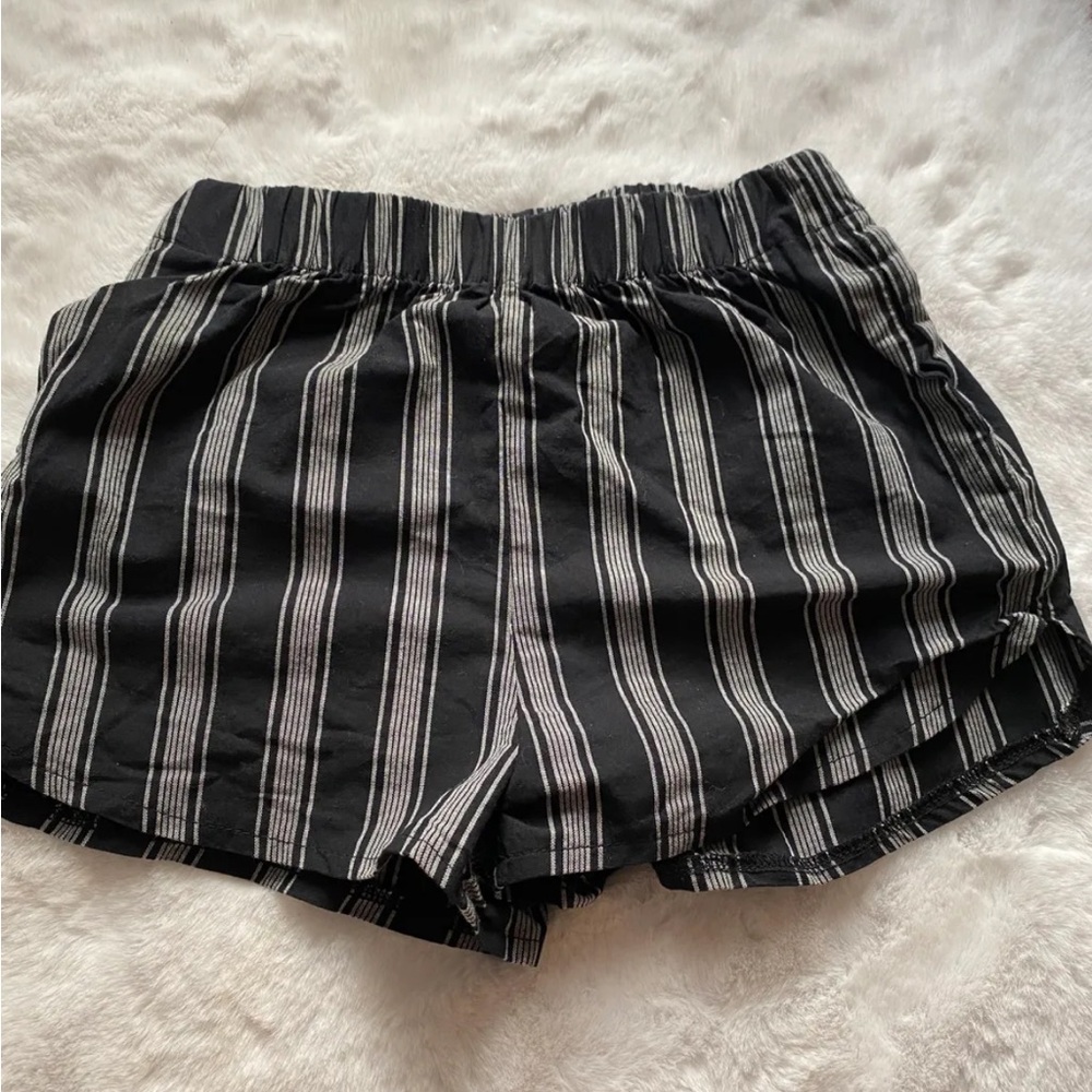 ivy and main Black and White Striped Women's Shorts